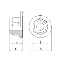 Flanšo veržlė M16, 8 klasė, ZP 692616P001