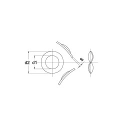Spyruoklinė poveržlė M12x24x1.2mm, cinkuotas plienas, DIN 137b, Kramp 137B12