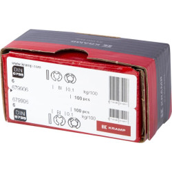 E formos spaustukas, išorinis, 7x0,7 mm, DIN6799, plienas, Kramp 679906