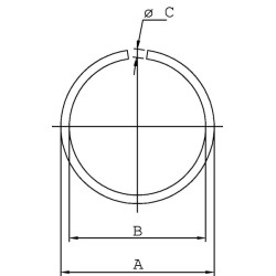 Užspaudžiamas žiedas, vidinis 40x2,5 mm, DIN7993, Kramp 7993RB40