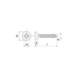 Gipso kartono varžtas 3,6x35 mm PH2 įleidžiamas, DIN 18182 Kramp GPS3635P200