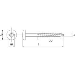 Medsraigtis 4x30mm PZ2 plokščia galvute, Kramp SPL430P200