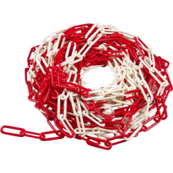 Grandinėlės skersmuo 8 mm x 49 mm, plastikinė, raudona/balta, KK150008