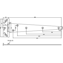 T formos vyris 16"/400 mm, tvirtas, juodas TO4196D