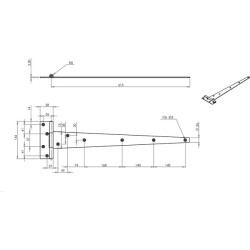 T formos vyris 24"/600 mm, tvirtas, cinkuotas TO4196G