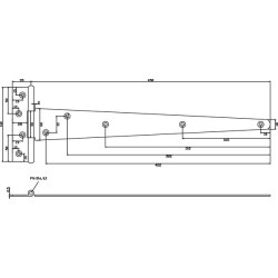 T formos vyris 18"/450 mm, tvirtas, juodas TO4196E