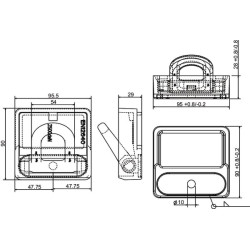 Tvirtinimo kilpa 95,5 x 90 mm, aukštis 29 mm, 709022KR
