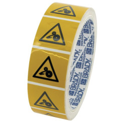 Lipdukas įspėjamasis ženklas mašinų įrangai 25x25mm Brady WB223339