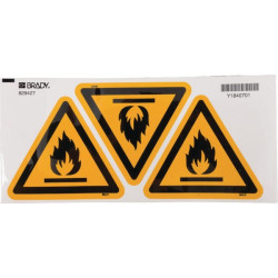 Lipdukas įspėjamasis ženklas apie gaisro pavojų 100x100 mm Brady WB829427