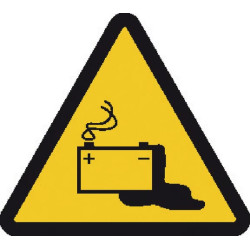 Lipdukas su įspėjamuoju ženklu apie akumuliatorių: Baterija 100x100 mm Brady WB250231