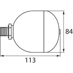 Akumuliatorius 0,21 l, 25–220 barų, išorinis sriegis 3/8 colio, HD302312