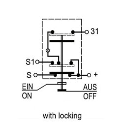 Massey Ferguson 3125 11130300PN Stūmoklinis jungiklis, viršutiniai žibintai, apvalūs, geltoni