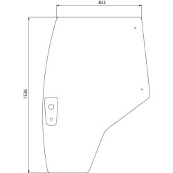 Massey Ferguson 5713SL Dyna 4 Sn.GB071033-999999 4353783M2N Kairysis durų stiklas