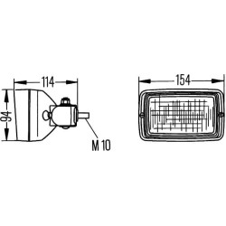 Massey Ferguson 5710S Dyna 6 (GB153017-) 1GA006875001 Darbinis žibintas halogeninis, 55/70W, stačiakampis, 12/24V, baltas, 154x1
