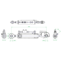 Massey Ferguson 3455F TCVNNE356321022 Hidraulinė viršutinė jungtis su prailgintu galu, vožtuvu ir kabliu