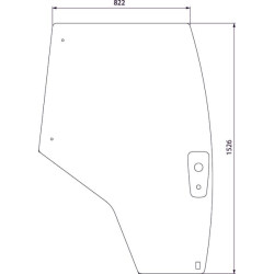 Massey Ferguson 7715S Dyna 4 Sn.F043022-999999 4353956M2N Dešinysis durų stiklas