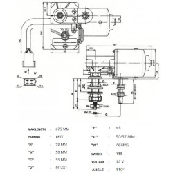 Massey Ferguson 374H 3311910M91N Valytuvo variklis 12V 110° Ø8mm su jungikliu
