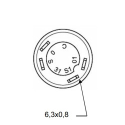 Massey Ferguson 3065 11245100PN Stūmimo jungiklis, valytuvų plovykla, apvali, geltona