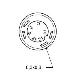 Massey Ferguson 3075 11245400PN Stūmimo jungiklis, pakėlimas ir nuleidimas, apvalus, geltonas