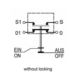 Massey Ferguson 3075 11245100PN Stūmoklinis jungiklis, valytuvų ploviklis, apvalus, geltonas