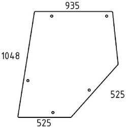 Massey Ferguson 3090 3616836M2N Viršutinis durų stiklas