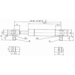 Massey Ferguson 3095 CA095443 Dujinis statramstis L785mm 150N Stabilus