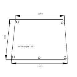 Massey Ferguson 698 3301875M3 priekinio stiklo viršus