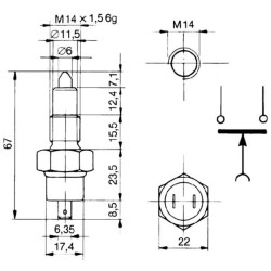 Massey Ferguson 353 17125000 Stabdžių žibintų jungiklis