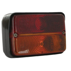 Massey Ferguson 354 02394000 Galinis žibintas stačiakampis, raudonas/gintaras, užsukamas, 120x80mm AMP kištukas, Cobo