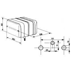 Massey Ferguson 384 04129000 Krypties ir padėties apšvietimas Halogeninis, priekinis/galinis, stačiakampis, raudonas/gintarinis/