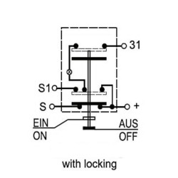 Massey Ferguson 2625 11130090PN Stūmimo jungiklis, Švyturys, apvalus, geltonas