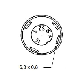 Massey Ferguson 2725 11130090PN Stūmimo jungiklis, Švyturys, apvalus, geltonas