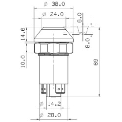 Massey Ferguson 2725 11245270PN Stumdomas jungiklis, diferencialo užraktas, apvalus, geltonas