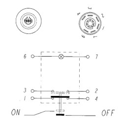 Massey Ferguson 3325 11175120PN Stumdomas jungiklis, diferencialo užraktas, apvalus, geltonas