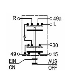 Massey Ferguson 3425 11105130PN Stūmoklinis jungiklis, pavojaus žibintai, apvalūs, raudoni