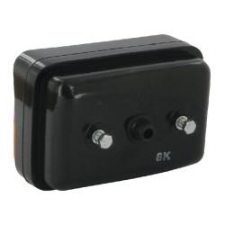 Massey Ferguson 3435 02394000 Galinis žibintas stačiakampis, raudonas/gintaras, užsukamas, 120x80mm AMP kištukas, Cobo