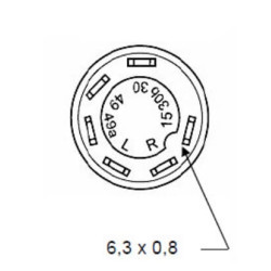Massey Ferguson 3455 11105130PN Stūmoklinis jungiklis, pavojaus žibintai, apvalūs, raudoni