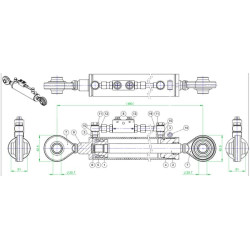 Massey Ferguson 3435C TEVNNE306018822 hydr toplink cat 2/2 su vožtuvo prailgintu galiniu dangteliu