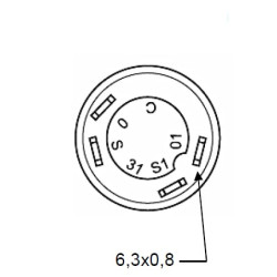 Massey Ferguson 3610 11245270PN Stumdomas jungiklis, diferencialo užraktas, apvalus, geltonas