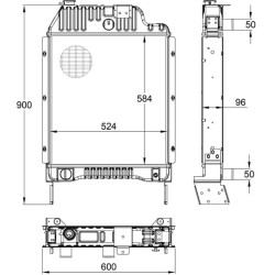 Massey Ferguson 3635 3619008M92N radiatorius