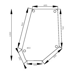 Massey Ferguson 3645 D6919 Apatinis priekinis stiklas