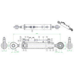 Massey Ferguson 3645 TEVNNE356328222 hydr toplink cat 2/2 su prailgintu vožtuvu