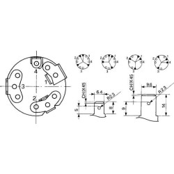Massey Ferguson 3680 14188000 Uždegimo jungiklis 1-2-3-4, Cobo