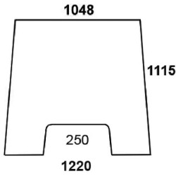 Massey Ferguson 3690 3619177M1N viršutinis priekinis stiklas