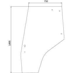 Massey Ferguson 4315 3825716M1N Durų stiklas kairysis