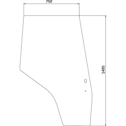 Massey Ferguson 4325 3804658M1N Dešinis durų stiklas