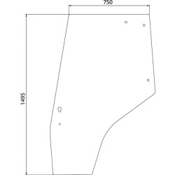Massey Ferguson 4335 3825689M1N Durų stiklas kairysis