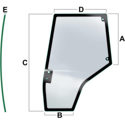 Massey Ferguson 5435 Tier 3 VPM7451 Durų stiklas