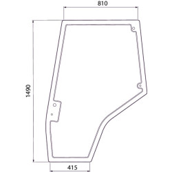 Massey Ferguson 5410 4272775M1N Durų stiklas dešinėje