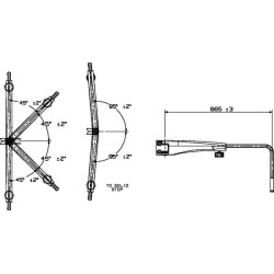 Massey Ferguson 5435 7270050B Teleskopinė veidrodžio rankena